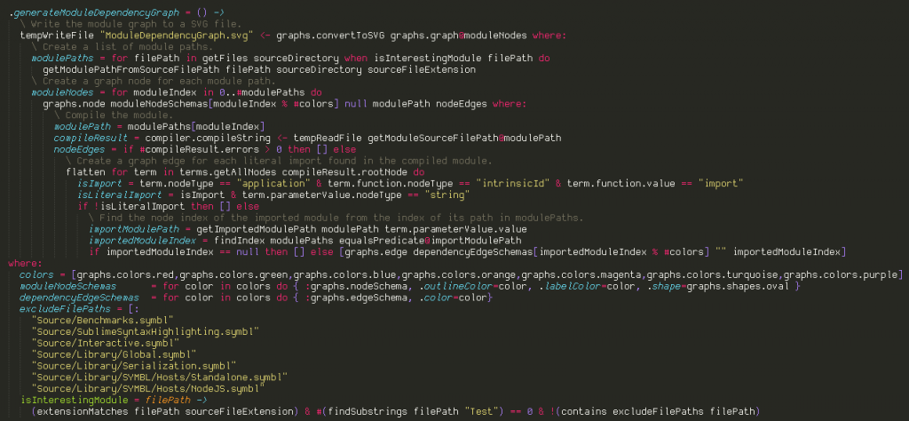 The code to generate the module dependency graph